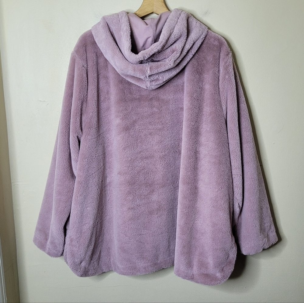 Cuddl Duds Faux Fur Jacket With Hood Size 1X - Picture 8 of 11
